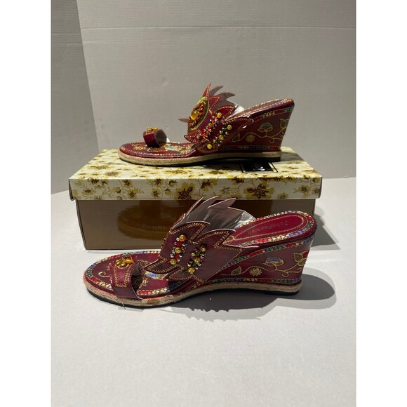 John Fashion Wedge Sandals Size 10 New In Box - Picture 4 of 10